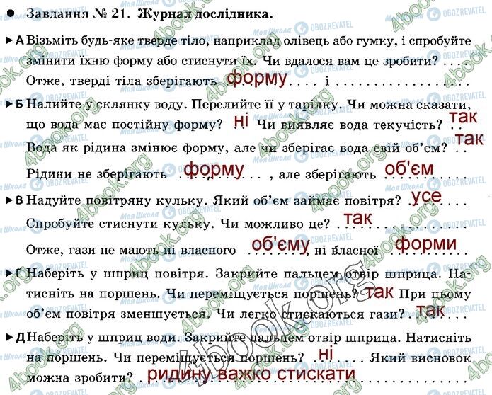 ГДЗ Природознавство 5 клас сторінка 21